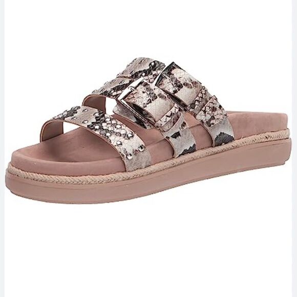 Vince Camuto Womens $139 Chavelle Platform Slide Sandals snakeskin size 9.5 - Picture 1 of 12